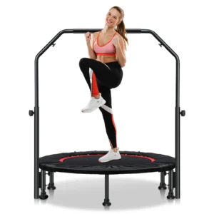 Rebounder Fitness Trampoline Fitness w/ handrail